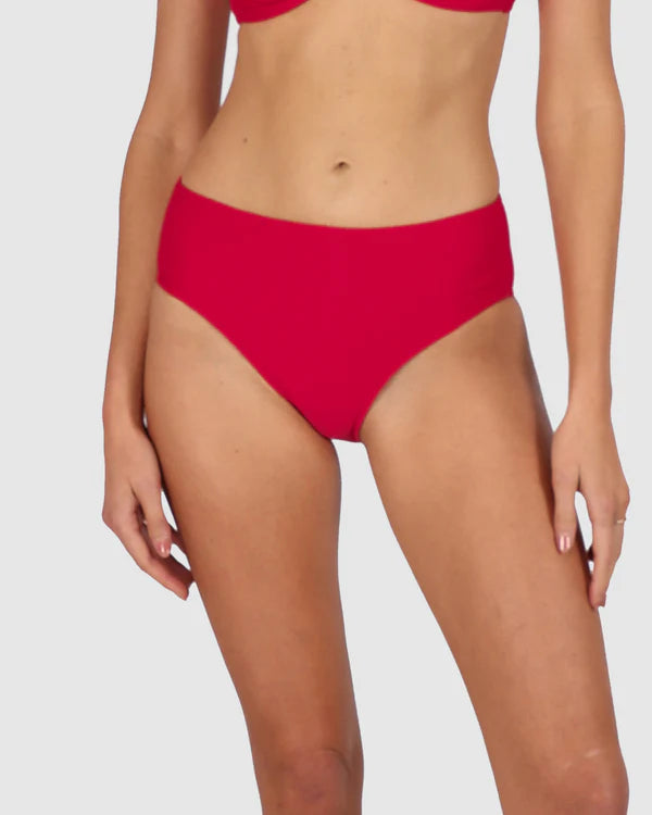 The Cherry Rococco Mid Bikini Bottom by Baku is available at Rawspice Boutique.