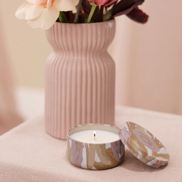 The A Moment To Bloom Mini Soy Candle by al.ive is available at Rawspice Boutique.