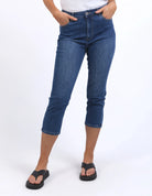 The Blue Mollie Capri Jean by Elm is available at Rawspice Boutique.