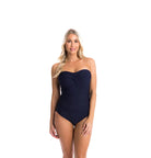 The Navy Textured Bandeau One Piece by TOGS is available at Rawspice Boutique.