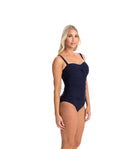 The Navy Textured Bandeau One Piece by TOGS is available at Rawspice Boutique.