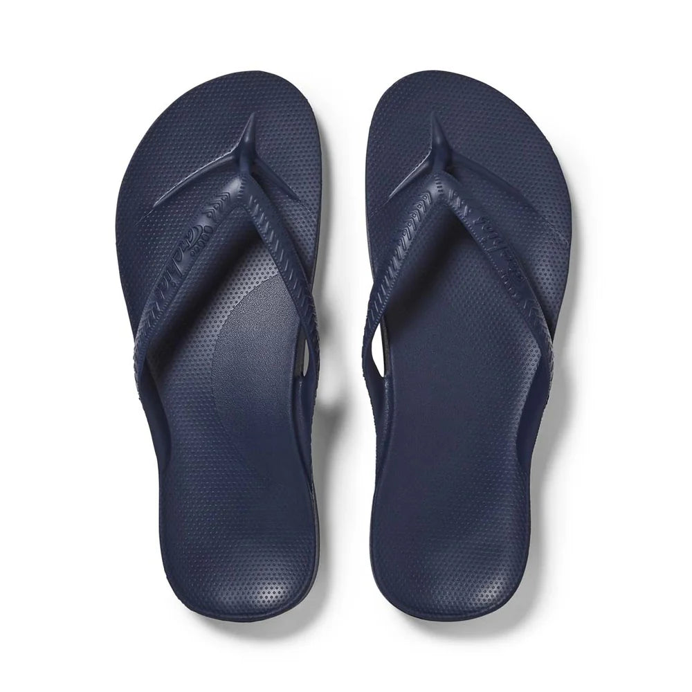 The Navy Arch Support Thong by Archies is available at Rawspice Boutique.