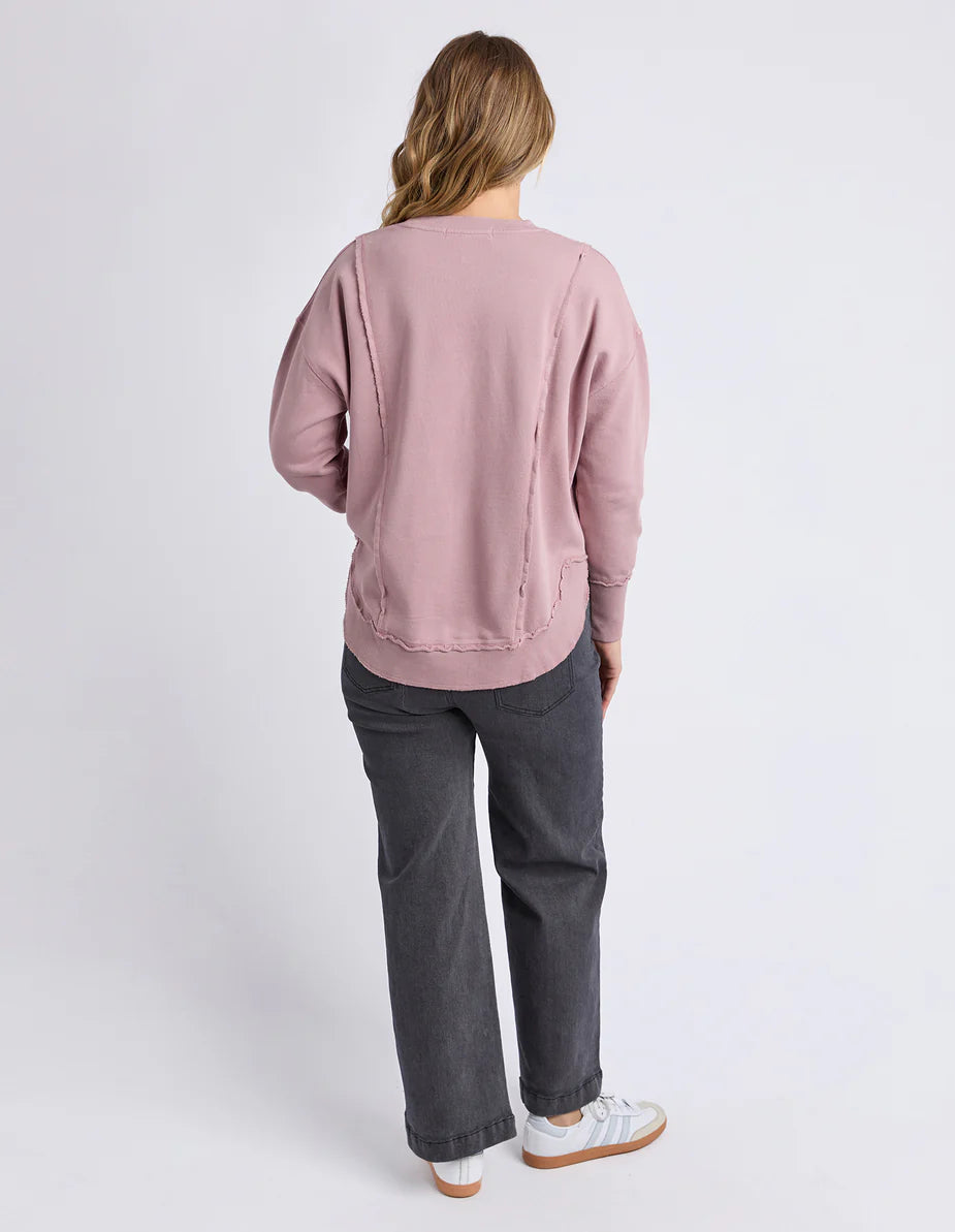 Women's Osbourne Crew sweatshirt in soft 100% cotton with front and back seam detailing, curved hem, and relaxed fit for everyday casual wear.