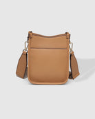 The camel Parker Phone Crossbody Bag for travelling by LOUENHIDE from behind