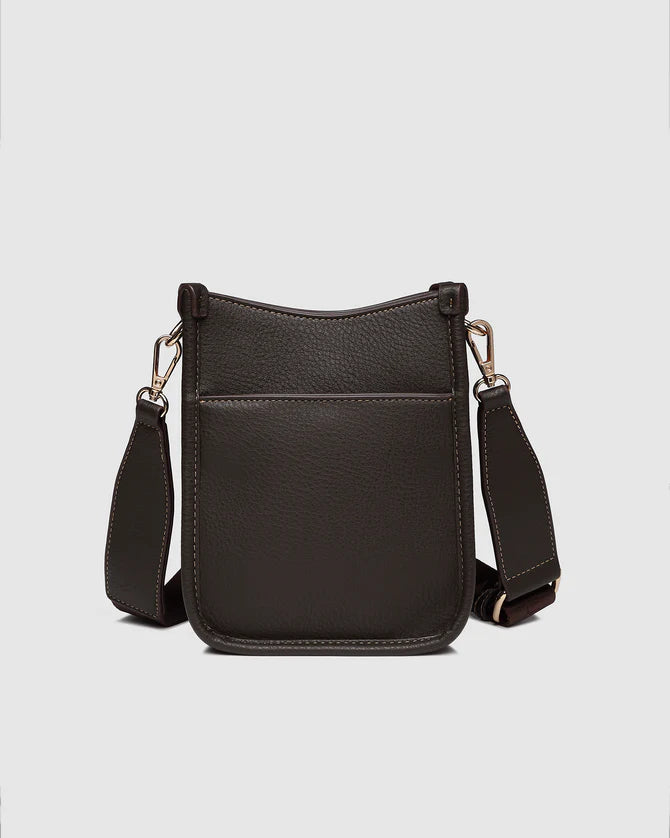 The Chocolate Parker Phone Crossbody Bag for travelling by LOUENHIDE from behind