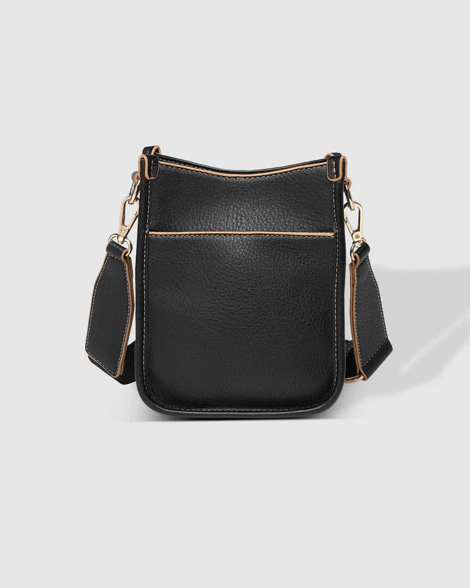 The Black Parker Phone Crossbody Bag for travelling by LOUENHIDE from behind