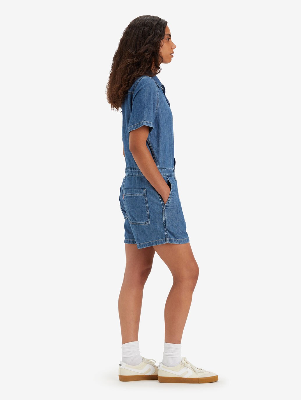 The Playday Jumpsuit Short-Sleeve Heritage Romper by Levi's is available at Rawspice Boutique.