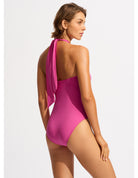 The Hot Pink Sash Tie One Piece by Seafolly is available at Rawspice Boutique.