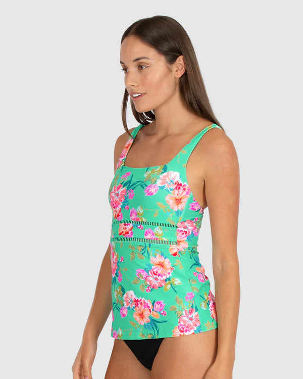 The Shamrock Paradiso Multi Fit Singlet by BAKU is currently available at Rawspice Boutique.