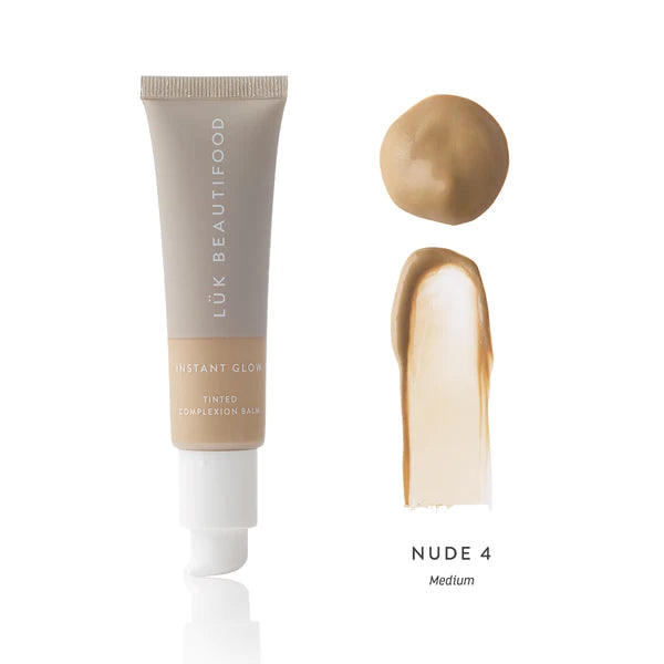 The Nude 4 - Medium Instant Glow Skin Tint by Luk Beautifood is currently available at Rawspice Boutique.