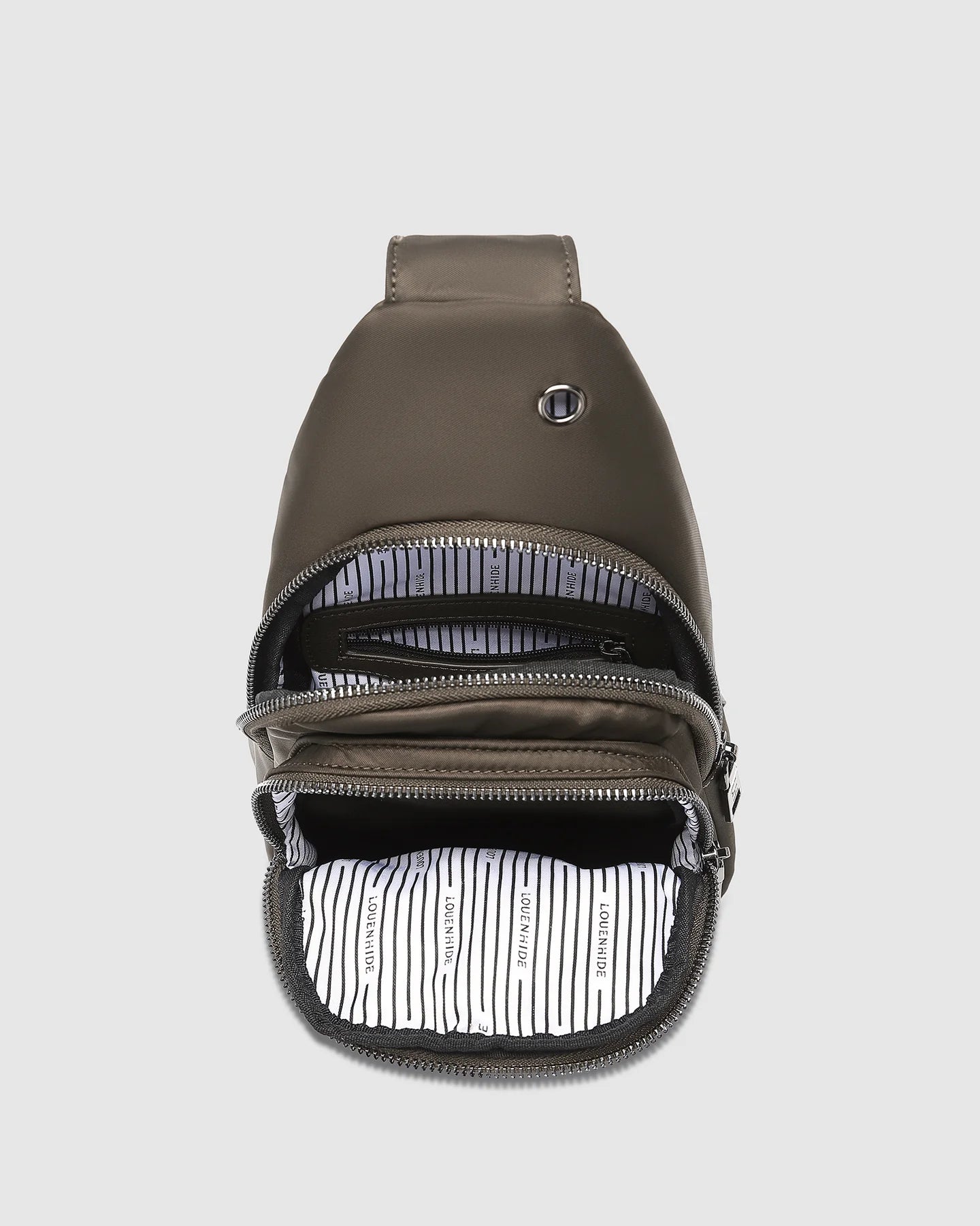 The Boyd Nylon Sling Bag by Louenhide is available at Rawspice Boutique.