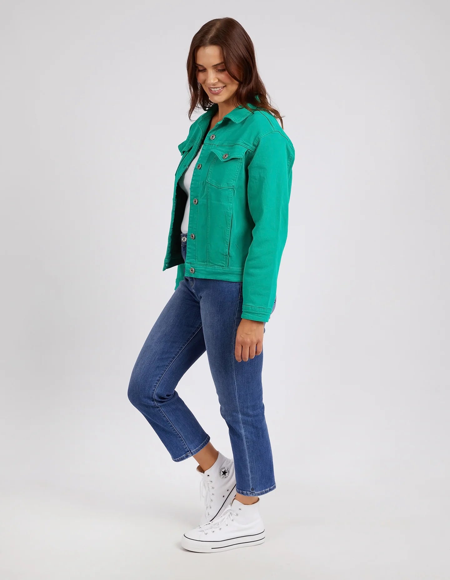 The Goodness Green Tilly Jacket by Elm Clothing is available at Rawspice Boutique.