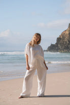 The Ivory Tina Linen Top by Lilly Pilly is available at Rawspice Boutique. 