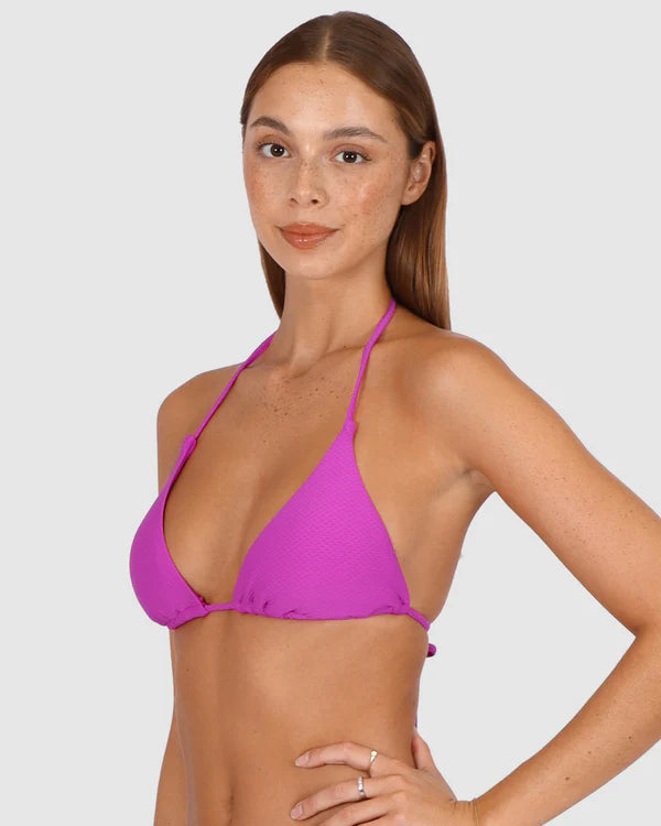 The Hibiscus Rococco Slide Triangle Bikini Bra Top by Baku is available at Rawspice Boutique.