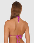 The Hibiscus Rococco Slide Triangle Bikini Bra Top by Baku is available at Rawspice Boutique.