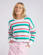 The Multicoloured Stripe Universe Knit by Elm Clothing is available at Rawspice Boutique.