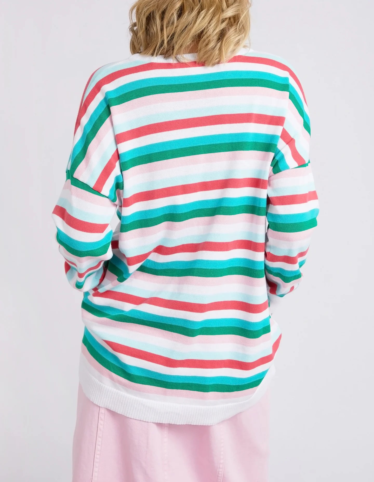 The Multicoloured Stripe Universe Knit by Elm Clothing is available at Rawspice Boutique.