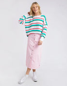 The Multicoloured Stripe Universe Knit by Elm Clothing is available at Rawspice Boutique.