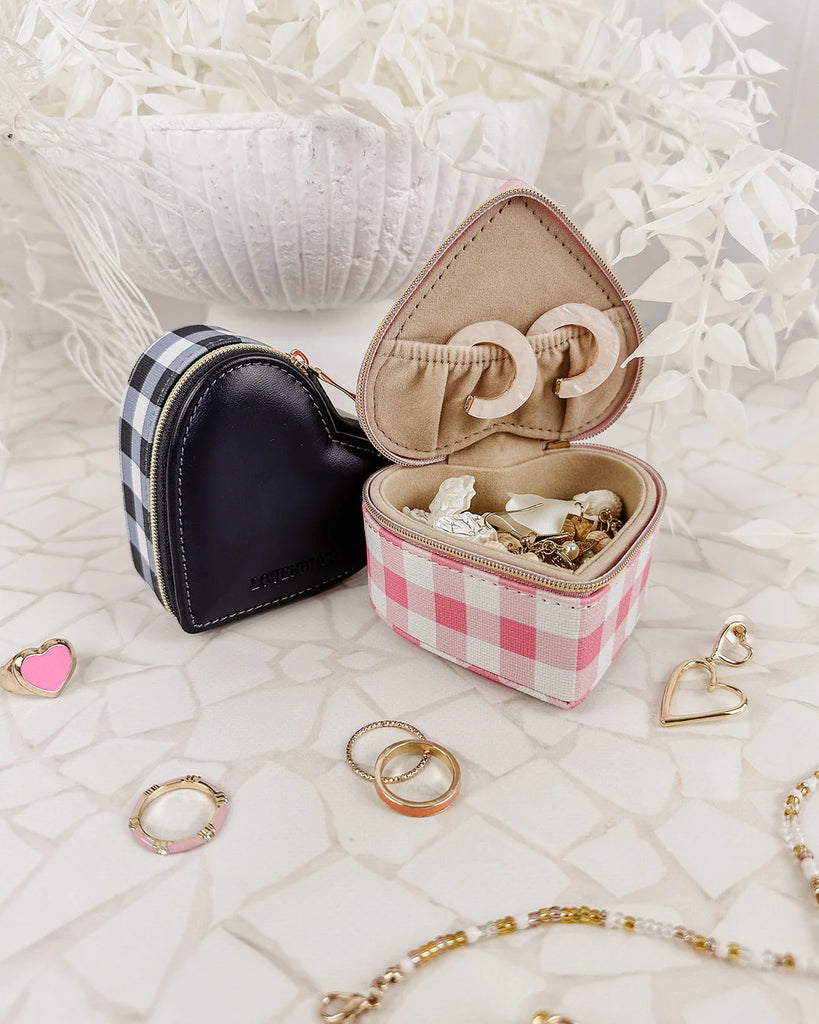 The Pink Gingham Valerie Jewellery Box by Louenhide is currently available at Rawspice Boutique.