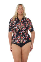 Wildberries Short Sleeve Rash Vest – stylish women's rashie with UPF 50+ protection, full-length zip, and a vibrant print, perfect for water activities.