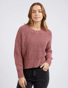 The Apple Butter Winnie Knit Crew by FOXWOOD is currently available at Rawspice Boutique.