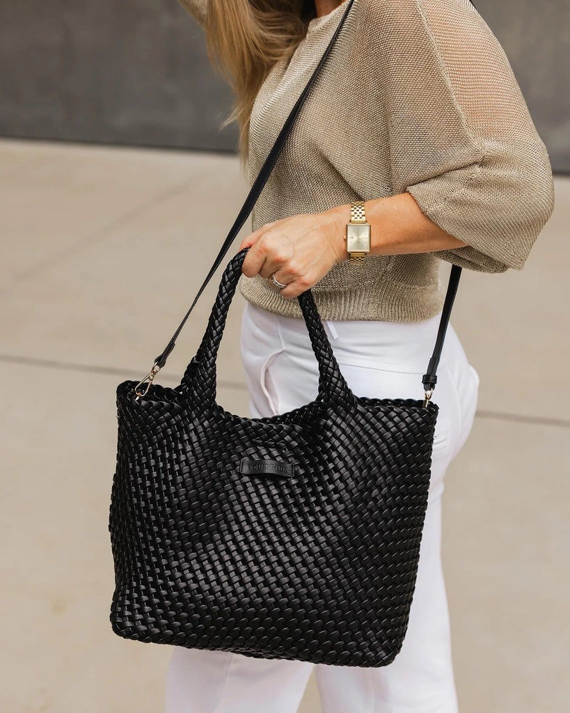 The Cruiser Woven Tote Bag by LOUENHIDE is currently available at Rawspice Boutique.