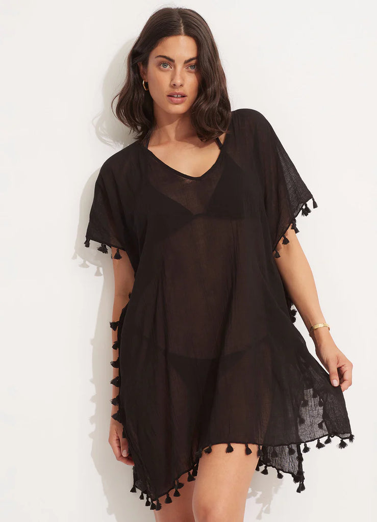 Amnesia Kaftan - Black by Seafolly is available at Rawspice Boutique.