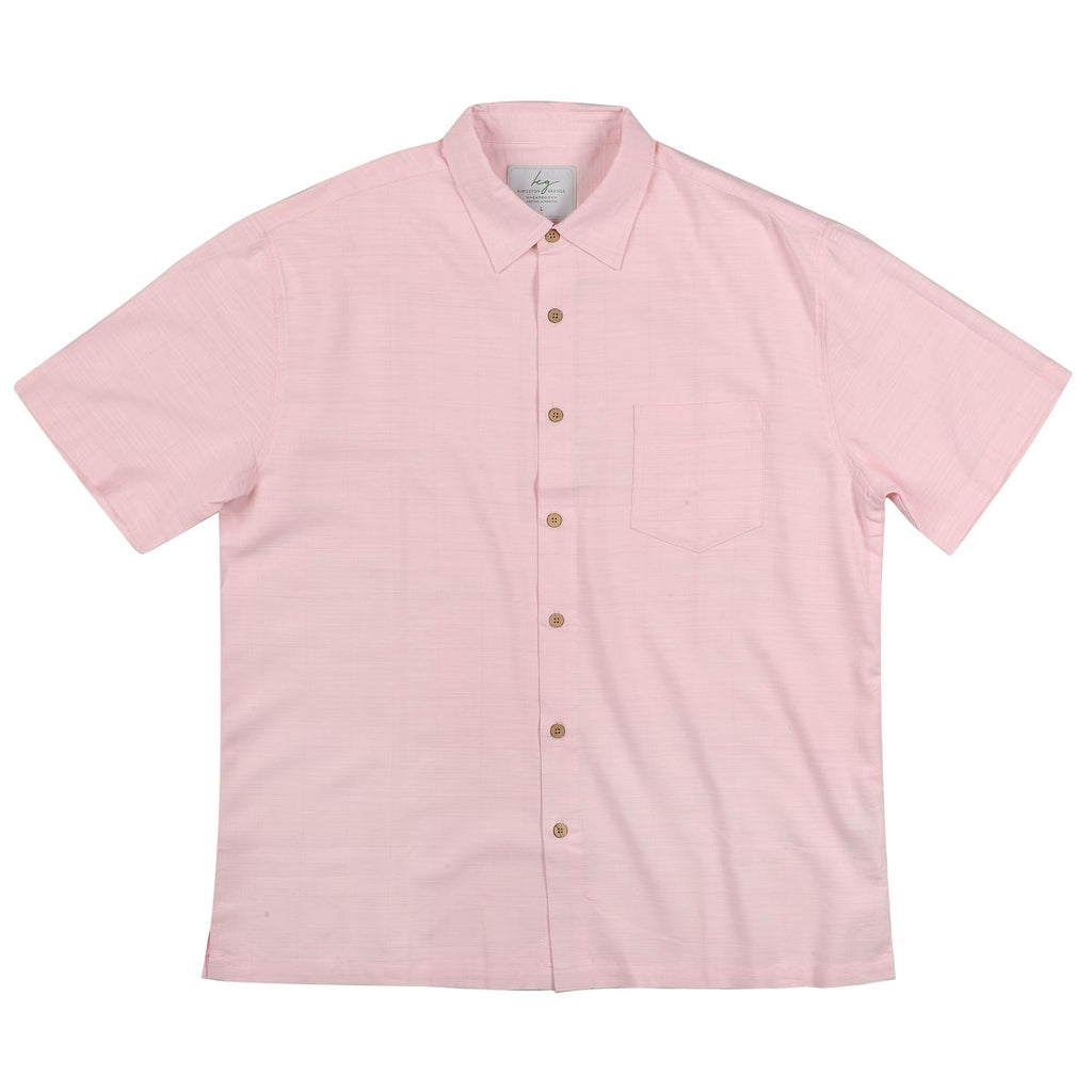 Men's Short Sleeve Bamboo Shirt - Pink Gin by Kingston Grange is available at Rawspice Boutique.