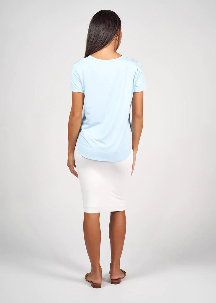 Veronica V Neck Tee by Lou Lou Australia is available at Rawspice Boutique. 