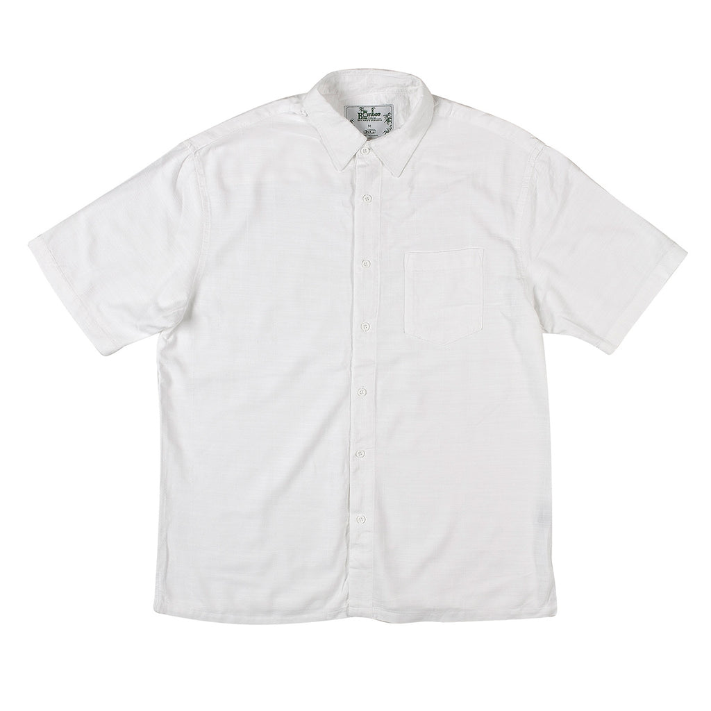 Men's Short Sleeve Bamboo Shirt - White by Kingston Grange is available at Rawspice Boutique.
